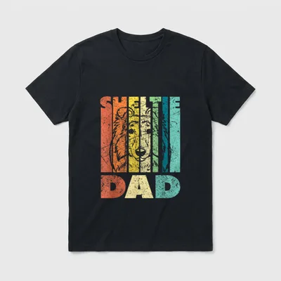 Sheltie Dad Vintage Style T-Shirt – Klassisches T-Shirt in Schwarz