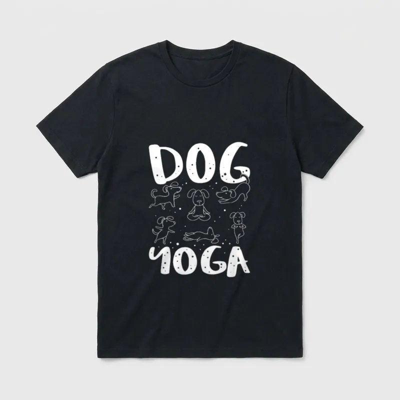 Hund Yoga Hund Yoga T-Shirt – Klassisches T-Shirt in Schwarz