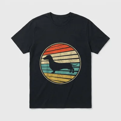 Cute Dachshund Gift Retro T-Shirt – Klassisches T-Shirt in Schwarz