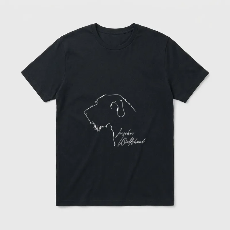 Irischer Wolfshund Profil Hunderasse T-Shirt – Klassisches T-Shirt in Schwarz