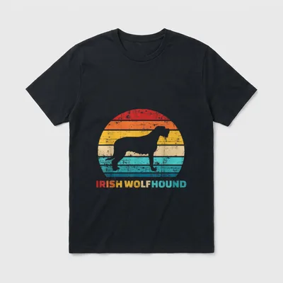 Irischer Wolfshund vintage retro T-Shirt – Klassisches T-Shirt in Schwarz