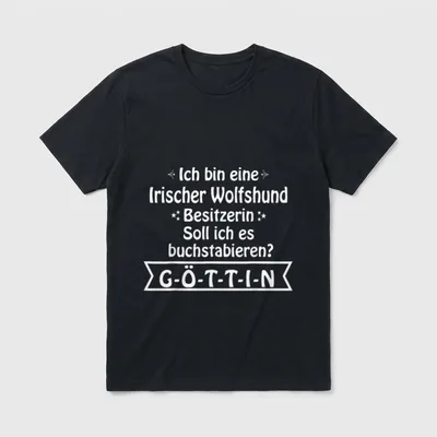 Irish Wolfhound Irischer Wolfshund T-Shirt 1214 – Klassisches T-Shirt in Schwarz
