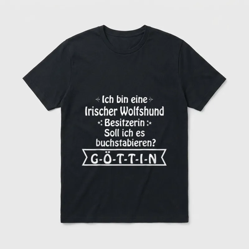 Irish Wolfhound Irischer Wolfshund T-Shirt 1214 – Klassisches T-Shirt in Schwarz