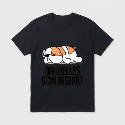 Offizielles Schlafshirt Pyjama Hund Bulldogge T-Shirt – Klassisches T-Shirt in Schwarz
