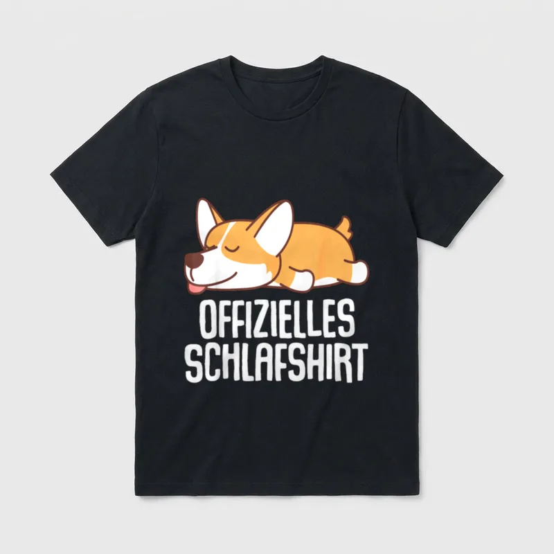 Offizielles Schlafshirt Hund T-Shirt 1217 – Klassisches T-Shirt in Schwarz