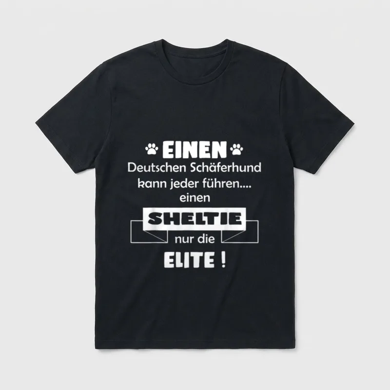 Sheltie Shetland Sheepdog Hund T-Shirt 1225 – Klassisches T-Shirt in Schwarz