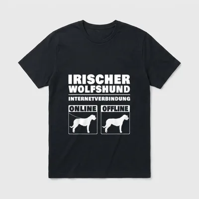 Irischer Wolfshund Internetverbindung Online T-Shirt – Klassisches T-Shirt in Schwarz