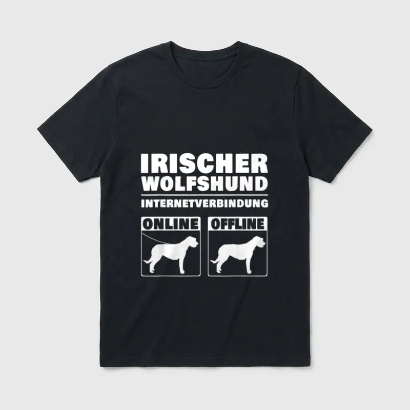 Irischer Wolfshund Internetverbindung Online T-Shirt – Klassisches T-Shirt in Schwarz