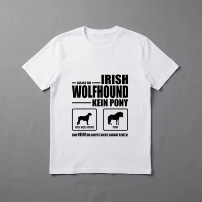 Irish Wolfhound Kein Pony T-Shirt – Klassisches T-Shirt in Schwarz