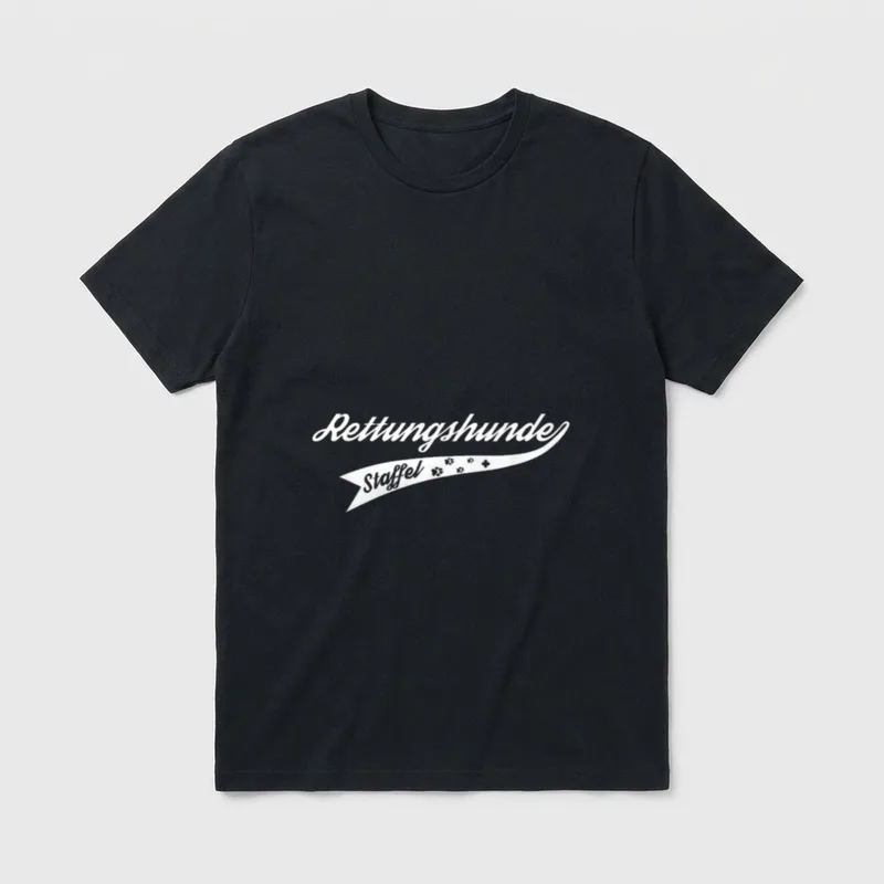 Rettungshundestaffel mit Hundepfoten T-Shirt – Klassisches T-Shirt in Schwarz