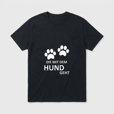 Die mit dem Hund T-Shirt 1238 – Klassisches T-Shirt in Schwarz