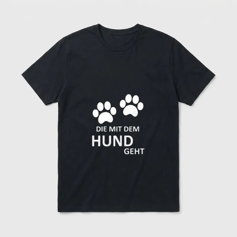 Die mit dem Hund T-Shirt 1238 – Klassisches T-Shirt in Schwarz