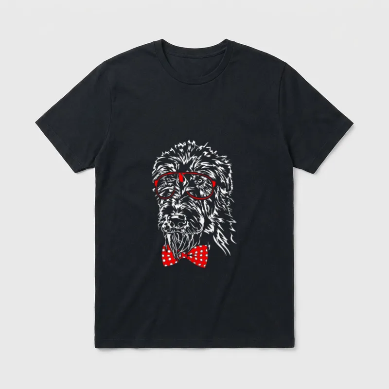 Lustiger Irischer Wolfshund Brille T-Shirt – Klassisches T-Shirt in Schwarz