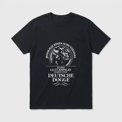 Deutsche Dogge Schutzengel Hund Lustige Hundesprüche T-Shirt – Klassisches T-Shirt in Schwarz