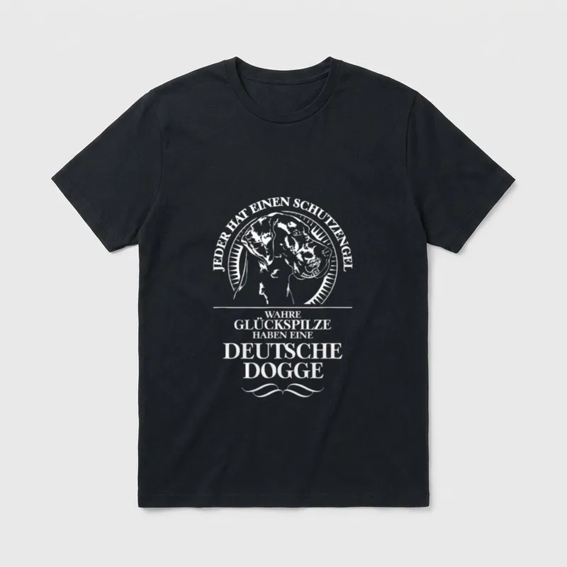 Deutsche Dogge Schutzengel Hund Lustige Hundesprüche T-Shirt – Klassisches T-Shirt in Schwarz