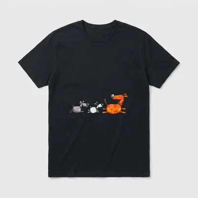 Happy Hunde Team Motiv T-Shirt – Klassisches T-Shirt in Schwarz