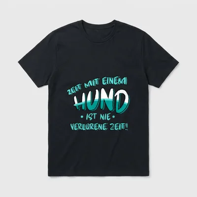 Zeit Mit Dem Hund T-Shirt – Klassisches T-Shirt in Schwarz