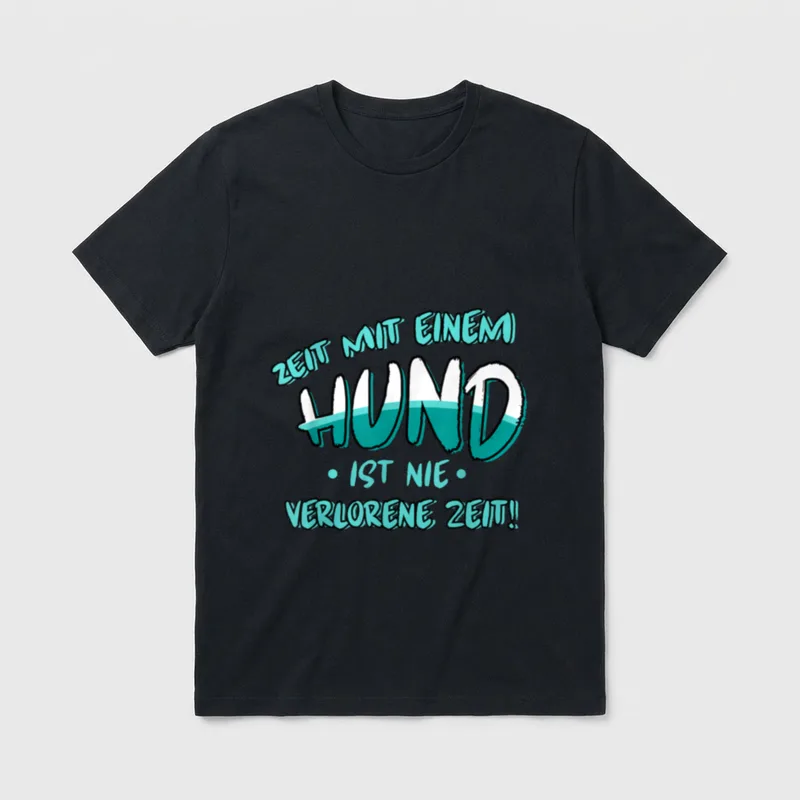 Zeit Mit Dem Hund T-Shirt – Klassisches T-Shirt in Schwarz