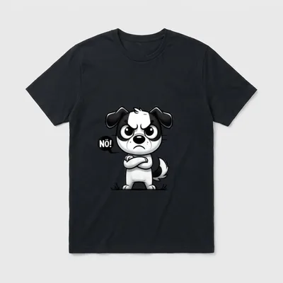 Lustiger Hund Fun Design T-Shirt – Klassisches T-Shirt in Schwarz