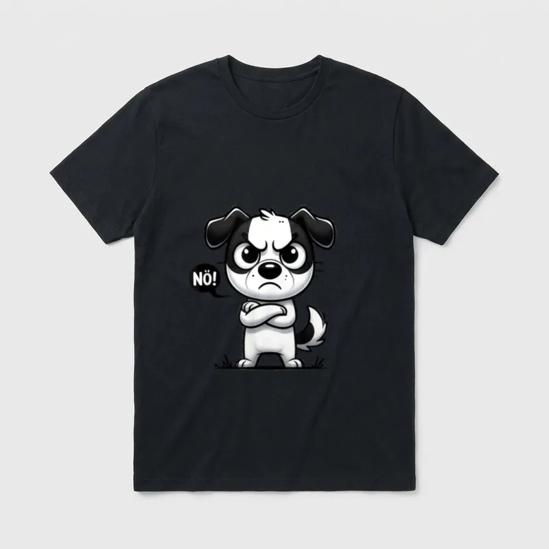 Lustiger Hund Fun Design T-Shirt – Klassisches T-Shirt in Schwarz