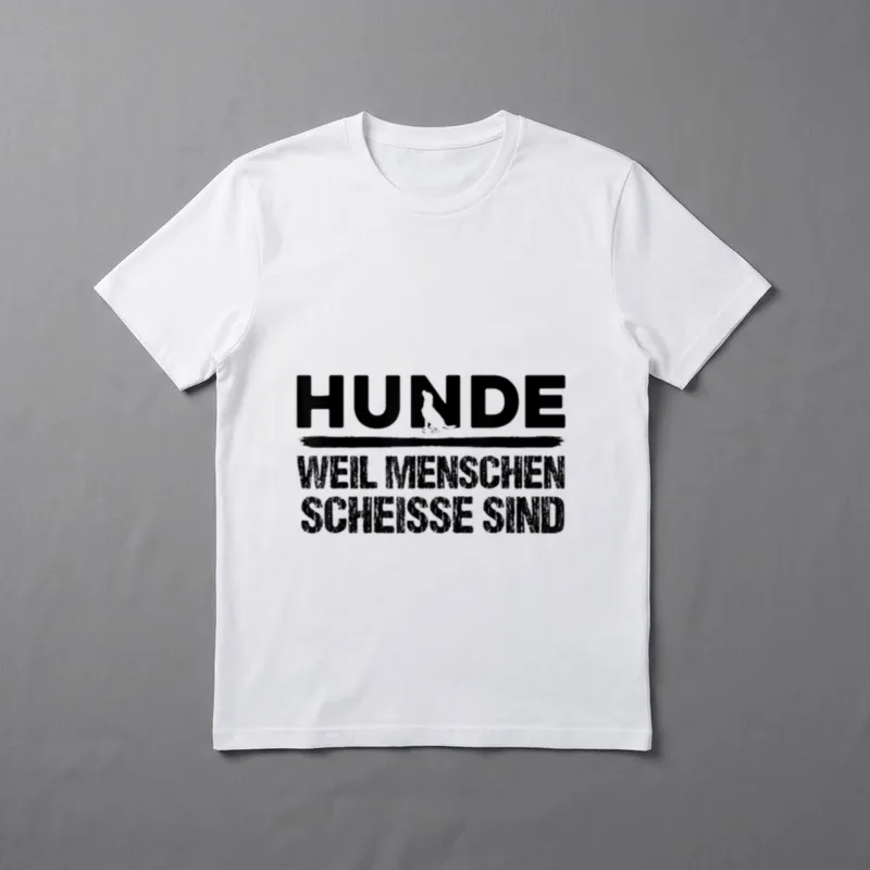 Hunde weil Menschen scheisse Lustige Hundesprüche T-Shirt – Klassisches T-Shirt in Schwarz