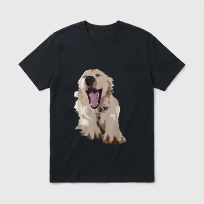 Photo-Fly Hund Comic Stil T-Shirt – Klassisches T-Shirt in Schwarz
