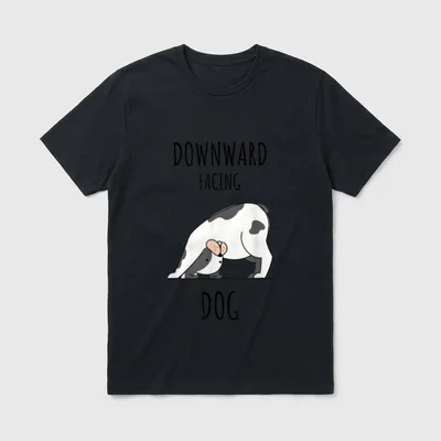Downward Facing Dog Hund T-Shirt – Klassisches T-Shirt in Schwarz
