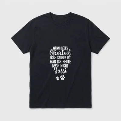 Hunde Gassi Hundepfote Mädchen T-Shirt – Klassisches T-Shirt in Schwarz