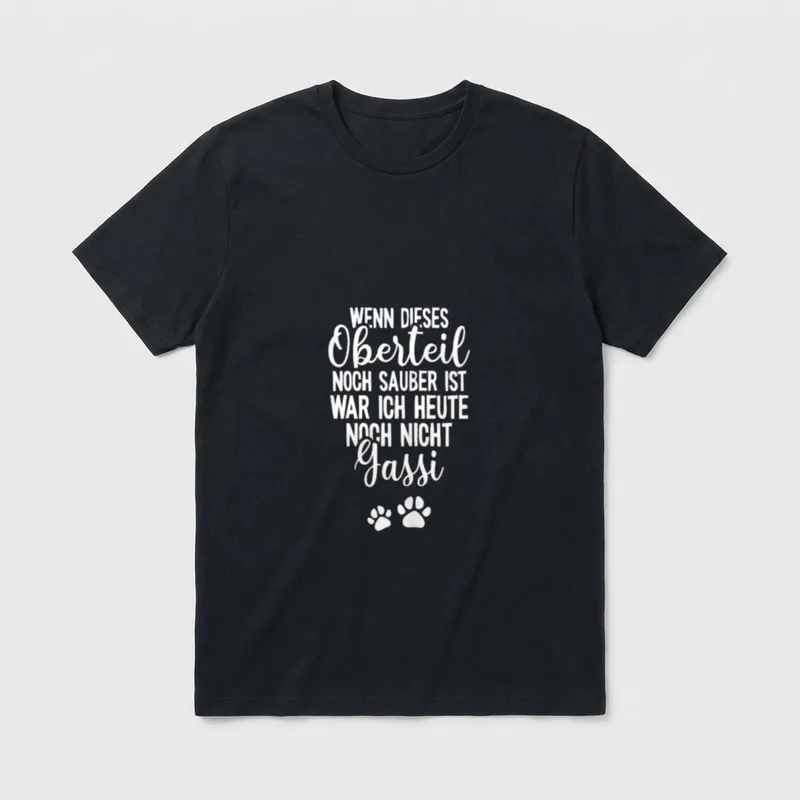 Hunde Gassi Hundepfote Mädchen T-Shirt – Klassisches T-Shirt in Schwarz