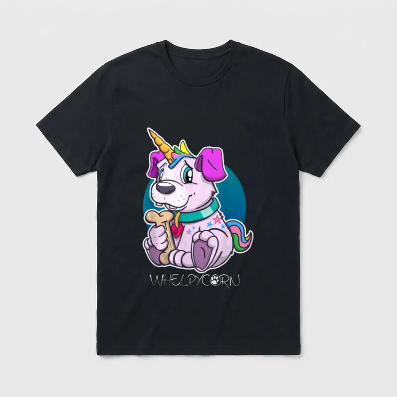 Einhorn Hund Welpe WHELPYCORN T-Shirt – Klassisches T-Shirt in Schwarz