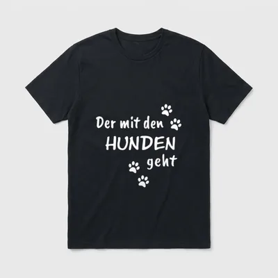 Der mit den Hunden T-Shirt 1269 – Klassisches T-Shirt in Schwarz