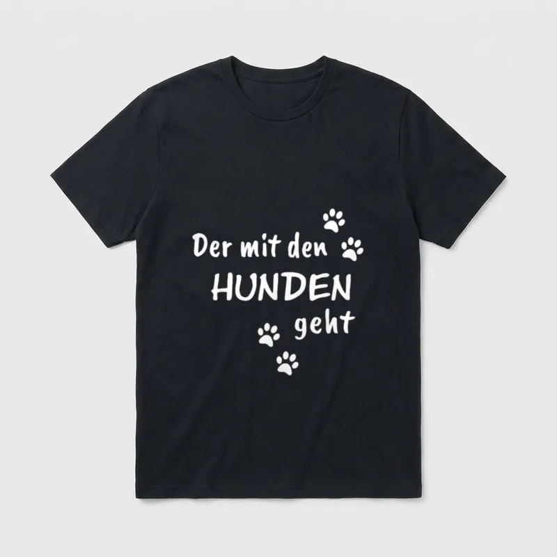 Der mit den Hunden T-Shirt 1269 – Klassisches T-Shirt in Schwarz