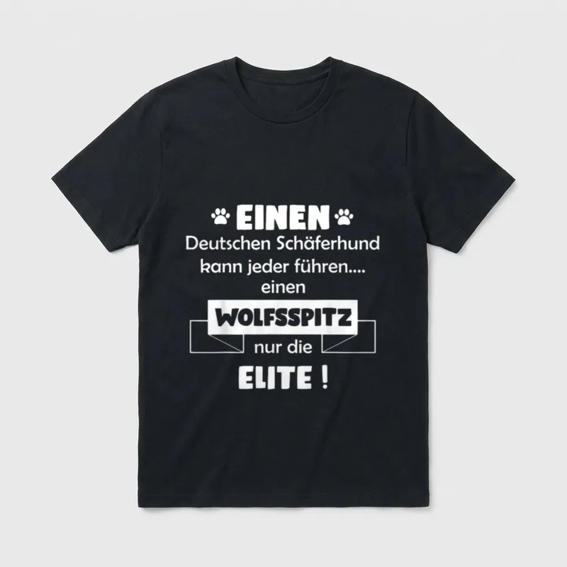 Wolfsspitz Keeshond Hund T-Shirt – Spruch Wolfsspitzen nur die Elite Deutschen Schäferhund – Klassisches T-Shirt in Schwarz