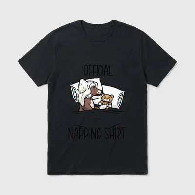 Chinesischer Schopfhund Hund Mit Kuscheltier T-Shirt – Klassisches T-Shirt in Schwarz