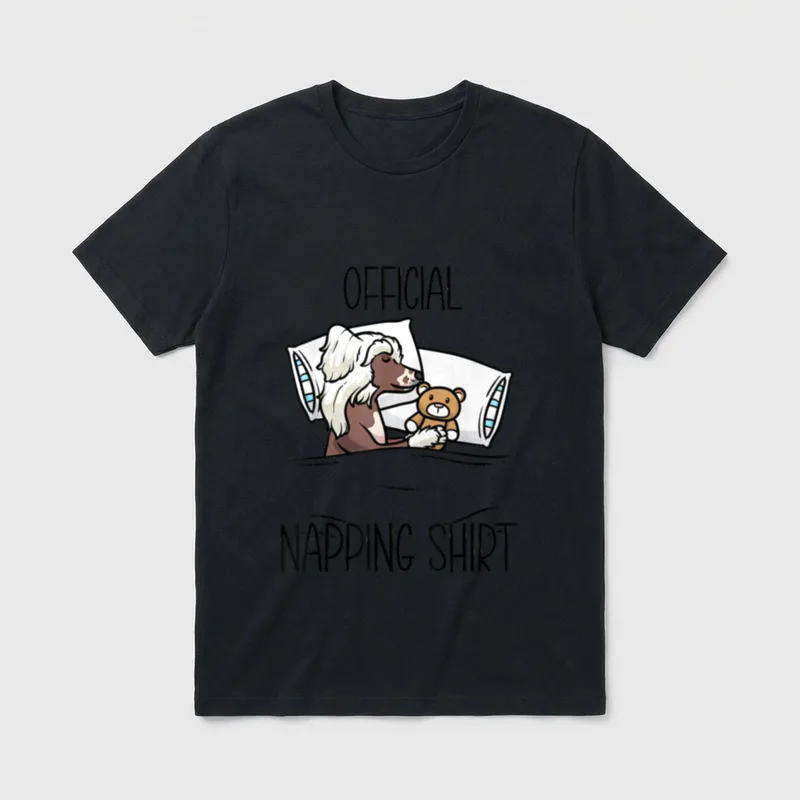Chinesischer Schopfhund Hund Mit Kuscheltier T-Shirt – Klassisches T-Shirt in Schwarz