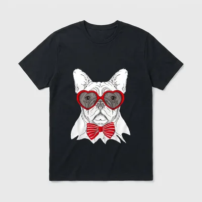 T Shirrt Kopf Hund T-Shirt – Klassisches T-Shirt in Schwarz