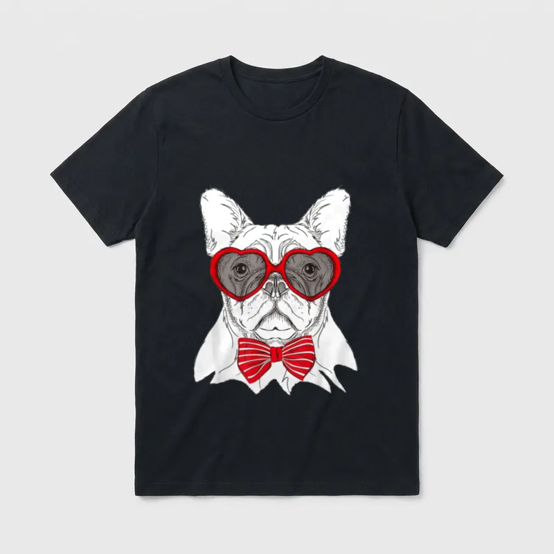 T Shirrt Kopf Hund T-Shirt – Klassisches T-Shirt in Schwarz