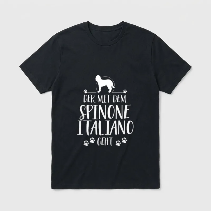 Der mit dem Spinone T-Shirt – Klassisches T-Shirt in Schwarz