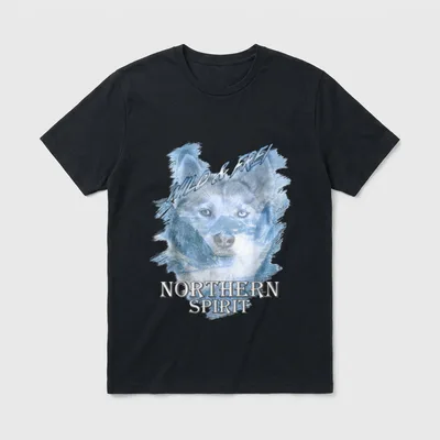 Husky Wild und Frei T-Shirt – Klassisches T-Shirt in Schwarz