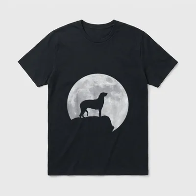 Mond und Hund Silhouette Lustige Hundesprüche T-Shirt – Klassisches T-Shirt in Schwarz