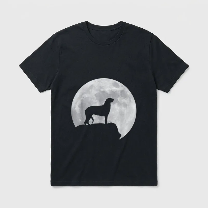 Mond und Hund Silhouette Lustige Hundesprüche T-Shirt – Klassisches T-Shirt in Schwarz