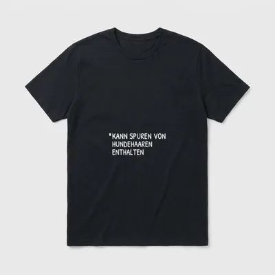 Kann Spuren von Hundehaaren T-Shirt 1289 – Klassisches T-Shirt in Schwarz