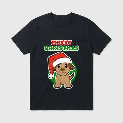 Merry Christmas Hunde T-Shirt – Klassisches T-Shirt in Schwarz