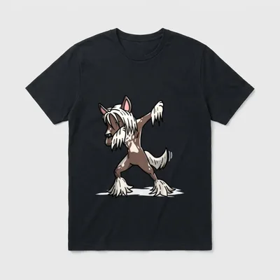 Süßes Tupfen Chinesischer Schopfhund T-Shirt – Klassisches T-Shirt in Schwarz