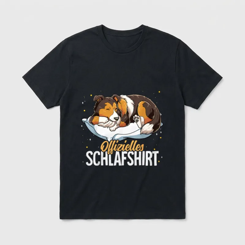 Offizielles Schlafshirt Shetland Sheepdog T-Shirt – Klassisches T-Shirt in Schwarz