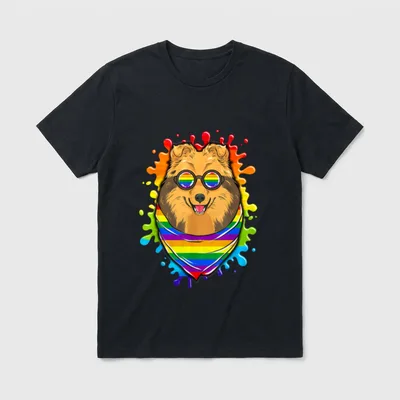 Rainbow Pride Painted Shetland T-Shirt – Klassisches T-Shirt in Schwarz