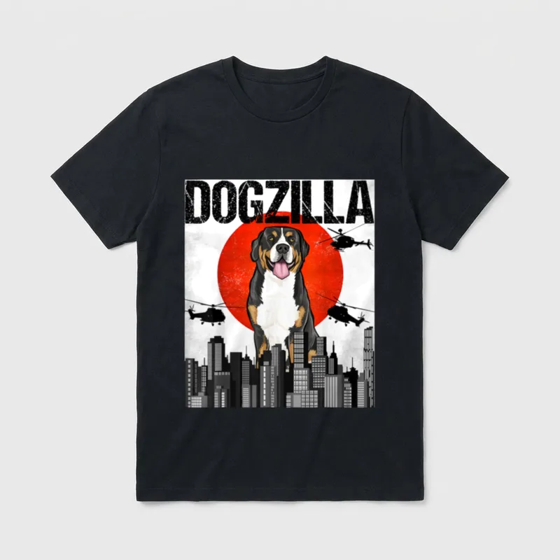 Lustiger Vintage Japanischer Dogzilla T-Shirt – Klassisches T-Shirt in Schwarz
