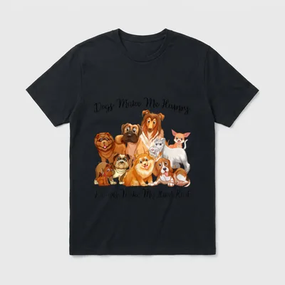 Hunde machen mich glücklich Menschen T-Shirt – Klassisches T-Shirt in Schwarz
