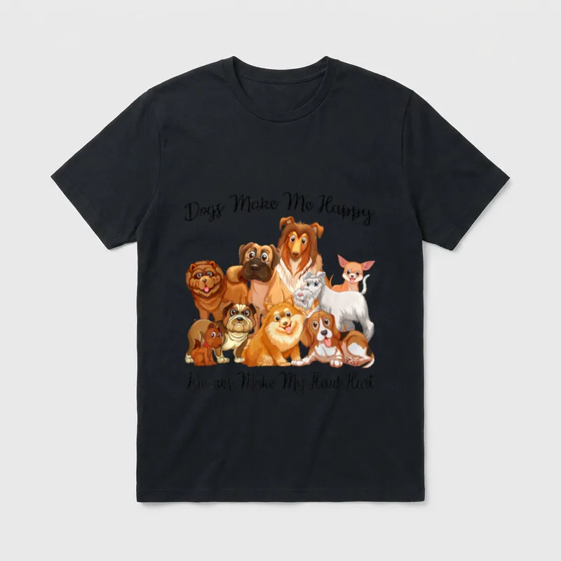 Hunde machen mich glücklich Menschen T-Shirt – Klassisches T-Shirt in Schwarz
