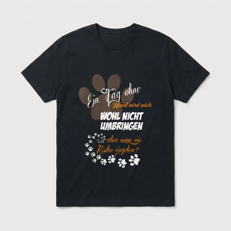 Hunde Hundemotiv Hundepfote Dog Mom T-Shirt – Klassisches T-Shirt in Schwarz